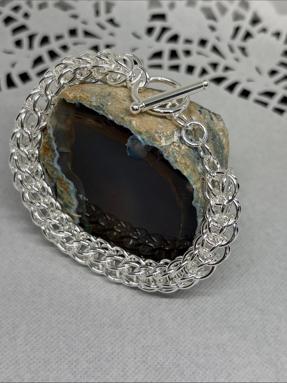 Heavy Fluid-Link Bracelet | Solid 925 Sterling Silver Toggle Bracelet Versatile